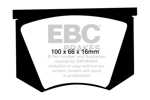 Pastiglie Freno EBC Yellowstuff DP4100R per AC Greyhound, AC Ace e altre