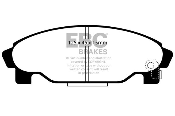 Pastiglie Freno EBC Ultimax DP1015 per Daihatsu Charade e Daihatsu Grand Move