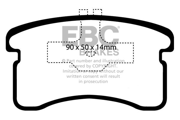 Pastiglie Freno EBC Ultimax DP1016 per Daihatsu Cuore e Daihatsu Mira