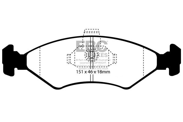 Pastiglie Freno EBC Ultimax DP1051 per Ford Fiesta (Mk4), Ford Courier e altre