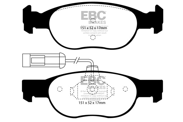 Pastiglie Freno EBC Greenstuff DP21059 per Fiat Bravo, Fiat Brava e altre