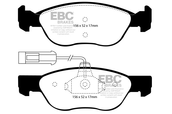 Pastiglie Freno EBC Ultimax DP1060 per Fiat Marea Weekend, Fiat Bravo e altre
