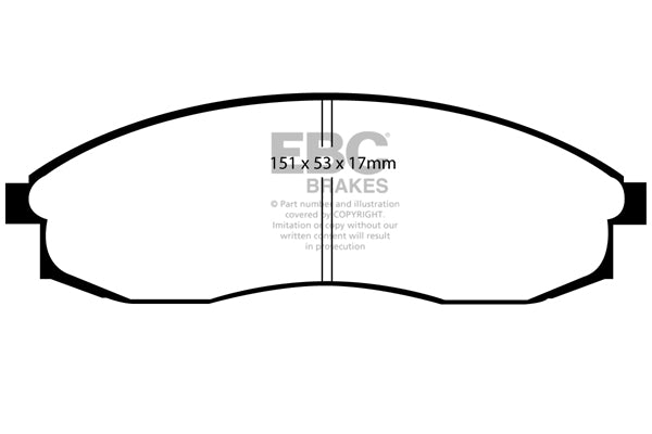 Pastiglie Freno EBC Greenstuff DP21082 per Nissan QX, Nissan Skyline (R33) e altre