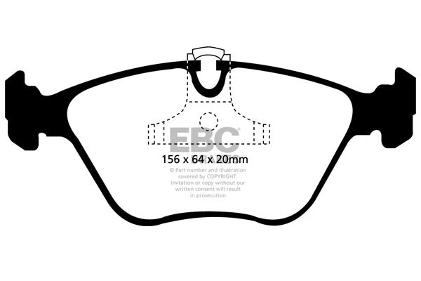 Pastiglie Freno EBC Redstuff DP31089C per BMW Serie 5 (E39), BMW Serie 3 X (4WD) (E46) e altre