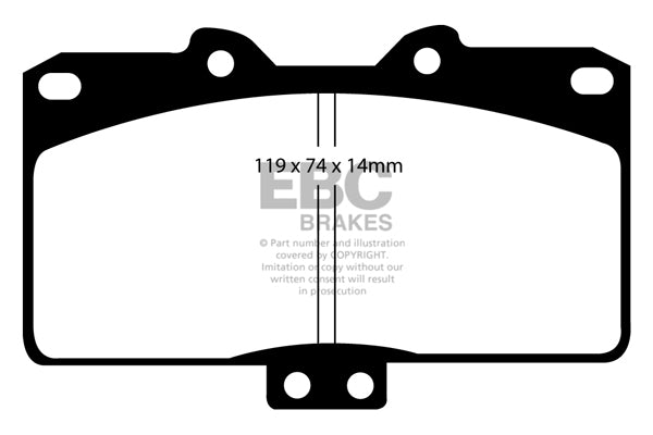 Pastiglie Freno EBC Yellowstuff DP41097R per Mitsubishi 3000 GTO e Mitsubishi 3000 GT