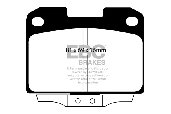 Pastiglie Freno EBC Yellowstuff DP41098R per Mitsubishi 3000 GTO e Mitsubishi 3000 GT
