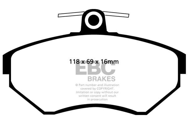 Pastiglie Freno EBC Yellowstuff DP41112R per Volkswagen Polo (6N), Volkswagen Golf Cabriolet (Mk3) e altre