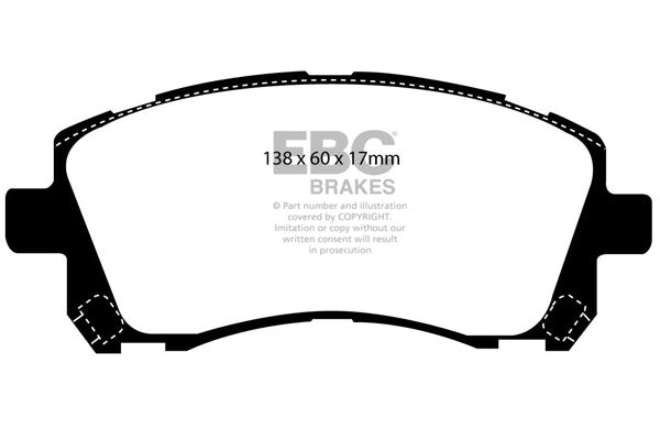 Pastiglie Freno EBC Ultimax DP1134 per Subaru Legacy, Subaru Legacy Outback e altre