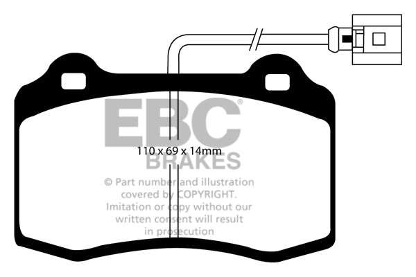 Pastiglie Freno EBC Greenstuff DP21140/2 per Seat Leon (1M), Seat Ibiza (6K) e altre