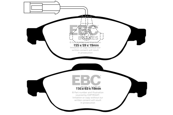 Pastiglie Freno EBC Yellowstuff DP41153R per Alfa Romeo 156, Alfa Romeo 147 e altre