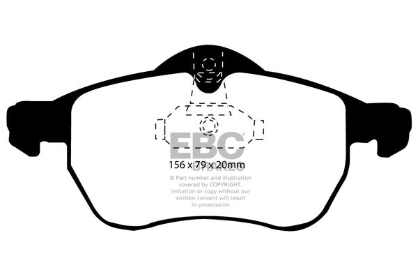 Pastiglie Freno EBC Yellowstuff DP41183R per Opel Zafira (A), Opel Astra (G) e altre