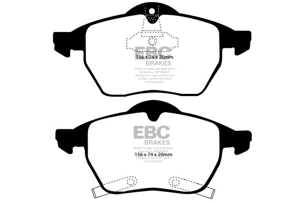 Pastiglie Freno EBC Yellowstuff DP41187R per Saab 9-3 e Saab 9-5