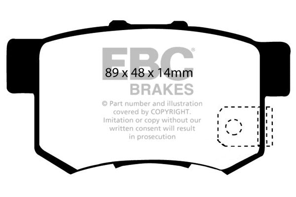 Pastiglie Freno EBC Ultimax DP1193 per Honda Civic (7th Gen), Honda Integra (non UK) e altre