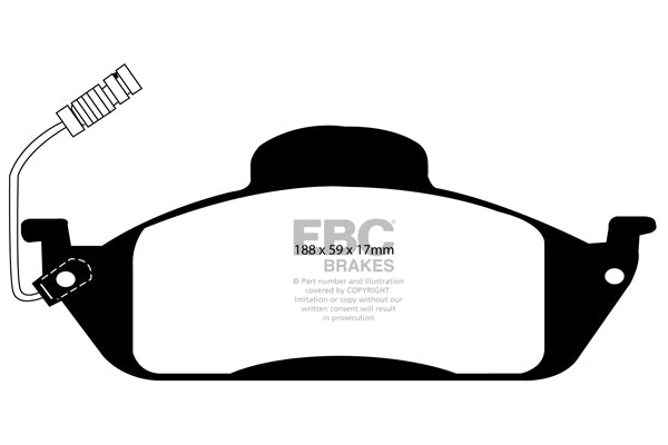 Pastiglie Freno EBC Ultimax DP1232 per Mercedes-Benz Classe M (W163)