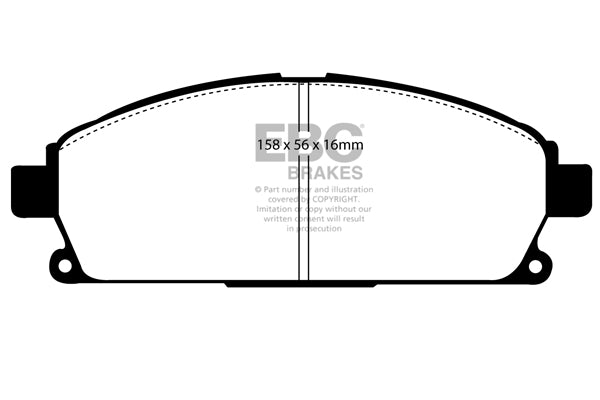 Pastiglie Freno EBC Yellowstuff DP41247R per Nissan Elgrand e Nissan X-Trail