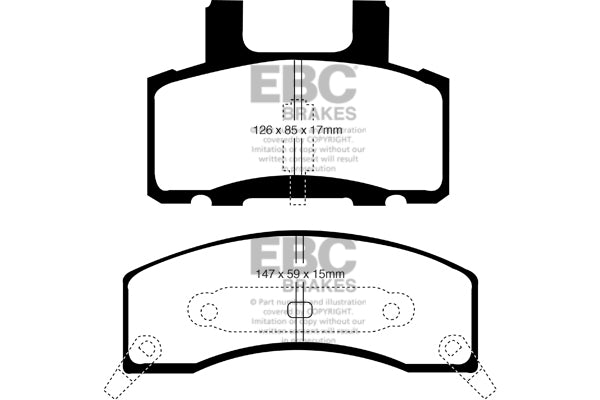 Pastiglie Freno EBC Greenstuff DP61274 per Dodge Ram Pick-Up (2500)