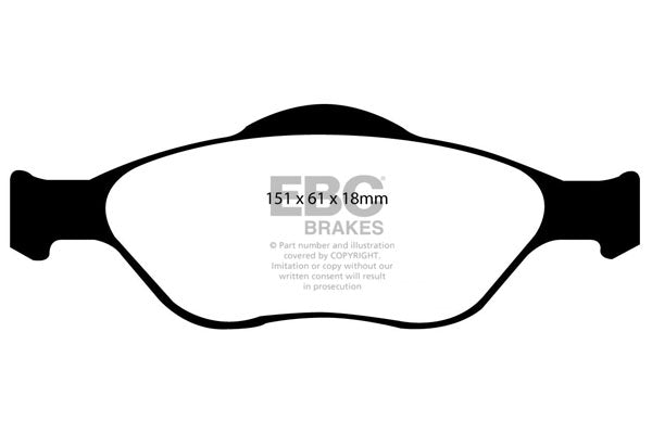 Pastiglie Freno EBC Ultimax DP1320 per Ford Fiesta (Mk6), Ford Fiesta (Mk5) e altre