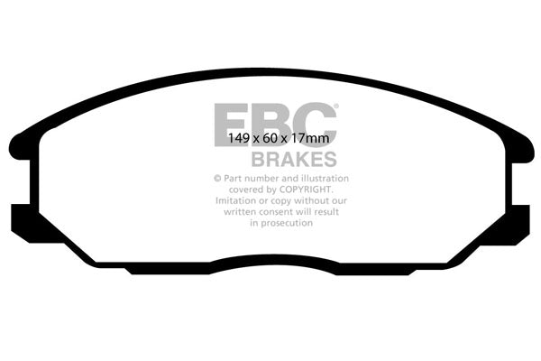 Pastiglie Freno EBC Yellowstuff DP41332R per Hyundai Santa Fe, Hyundai Grandeur e altre