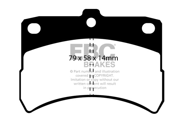 Pastiglie Freno EBC Ultimax DP1335 per Daihatsu Cuore, Perodua Kelisa e altre