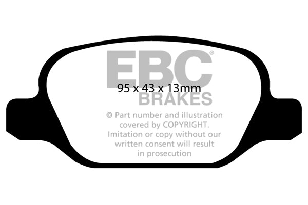 Pastiglie Freno EBC Yellowstuff DP41338R per Abarth 500, Fiat Punto e altre