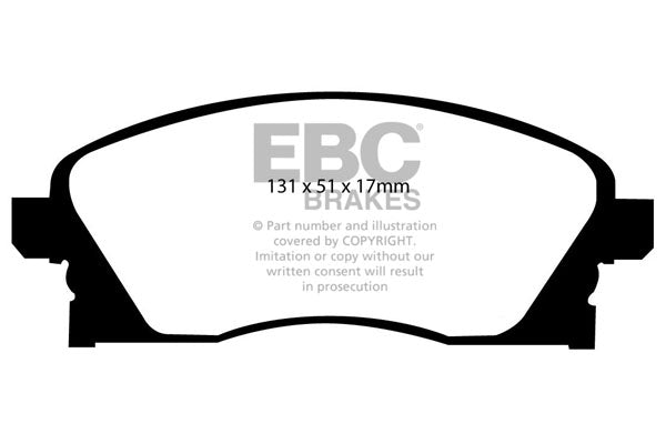 Pastiglie Freno EBC Ultimax DP1341 per Vauxhall Corsa (C), Opel Corsa (C) e altre