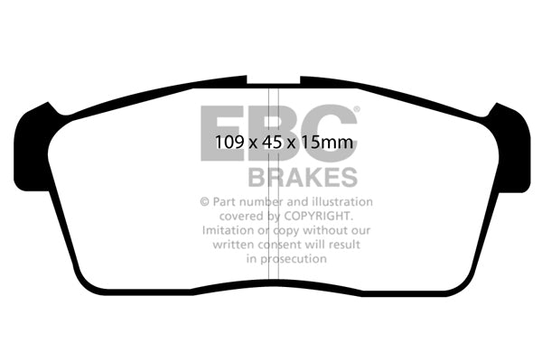 Pastiglie Freno EBC Yellowstuff DP41344R per Daihatsu Sirion, Toyota bB e altre