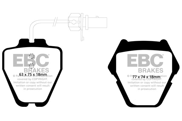 Pastiglie Freno EBC Ultimax DP1348 per Audi A6 quattro (C5/4B), Volkswagen Phaeton e altre