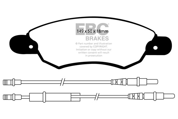 Pastiglie Freno EBC Greenstuff DP21370 per Citroen C5
