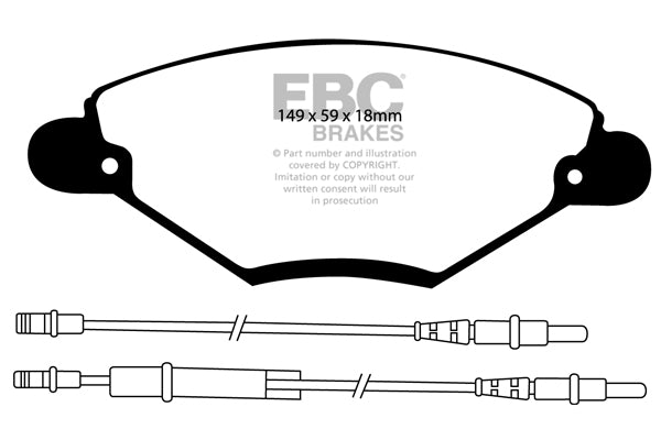 Pastiglie Freno EBC Ultimax DP1371 per Citroen C5