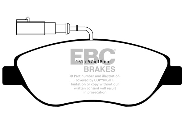Pastiglie Freno EBC Ultimax DP1382 per Alfa Romeo Mi.To, Fiat Stilo e altre