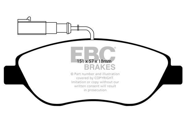 Pastiglie Freno EBC Ultimax DP1382/2 per Alfa Romeo Mi.To, Fiat Bravo e altre