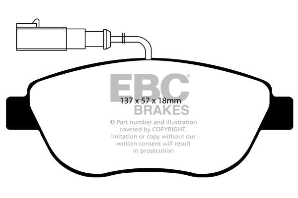 Pastiglie Freno EBC Ultimax DP1383 per Fiat Doblo, Fiat Stilo Multiwagon e altre