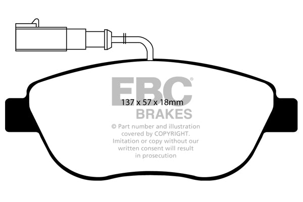 Pastiglie Freno EBC Yellowstuff DP41383/2R per Abarth 500, Abarth 595 e altre