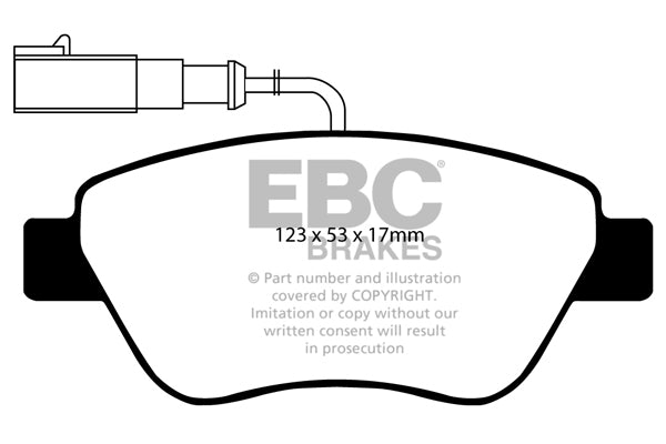 Pastiglie Freno EBC Ultimax DP1384/2 per Fiat Qubo, Citroen Nemo Multispace e altre