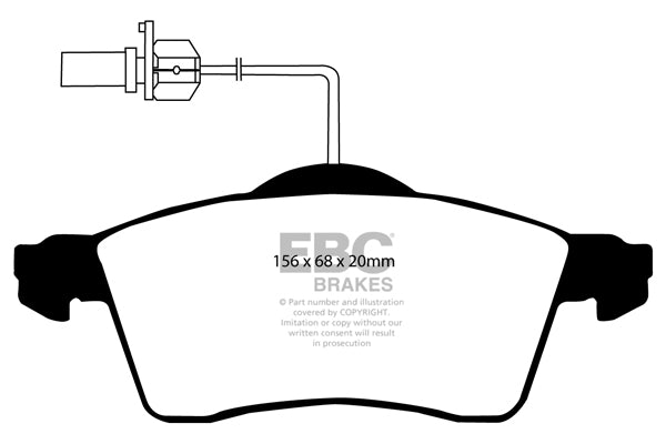 Pastiglie Freno EBC Ultimax DP1398 per Volkswagen Caravelle e Volkswagen Transporter (Kombi)/Camper Van