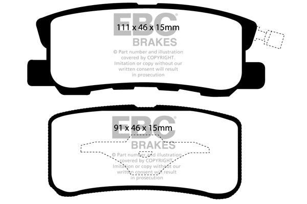 Pastiglie Freno EBC Ultimax DP1407 per Mitsubishi Pajero, Mitsubishi Outlander e altre