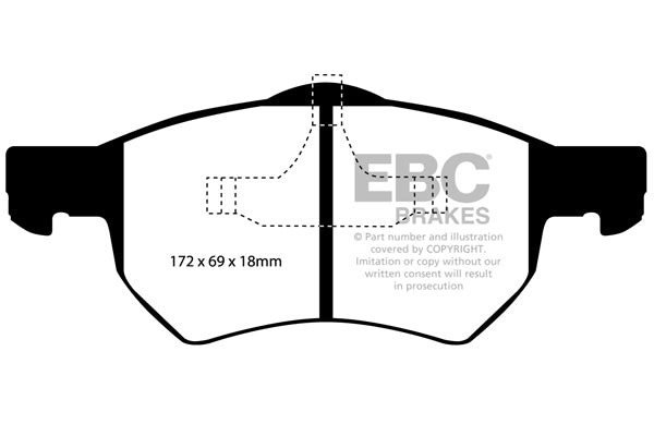 Pastiglie Freno EBC Ultimax DP1427 per Chrysler Grand Voyager e Chrysler Voyager