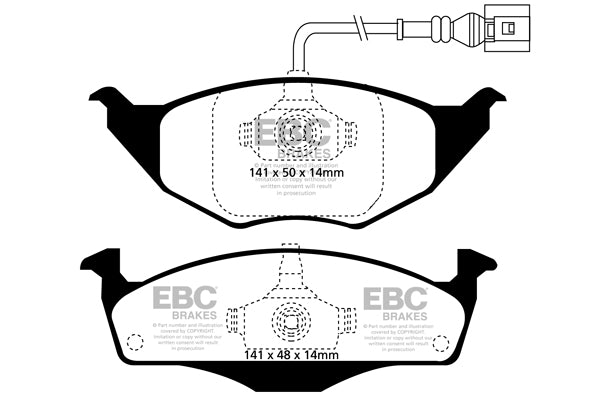 Pastiglie Freno EBC Ultimax DP1432 per Audi A2 (8Z)