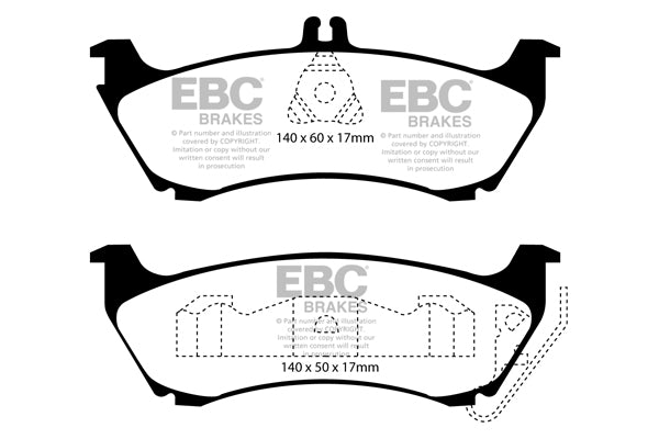 Pastiglie Freno EBC Greenstuff DP61437 per Mercedes-Benz Classe M (W163)
