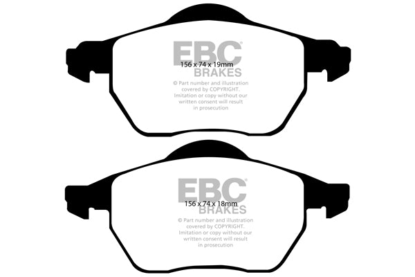 Pastiglie Freno EBC Yellowstuff DP41439R per Volvo S70 e Volvo V70 (Mk1)