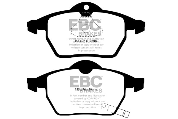 Pastiglie Freno EBC Ultimax DP1443 per Saab 9-5, Opel Astra (G) e altre