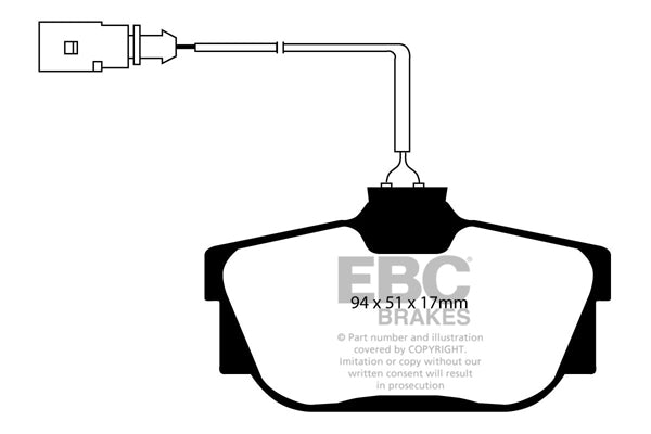 Pastiglie Freno EBC Ultimax DP1445 per Volkswagen Transporter (Kombi)/Camper Van, Volkswagen Caravelle e altre