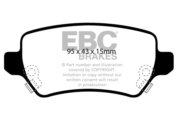 Pastiglie Freno EBC Ultimax DP1447 per Opel Astra (H), Opel Astra GTC (H) e altre