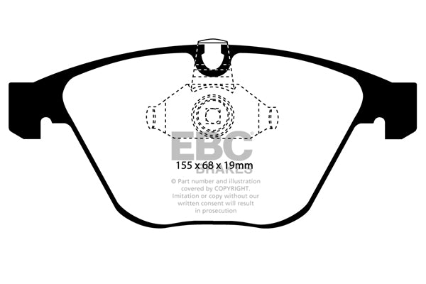 Pastiglie Freno EBC Orangestuff DP91449 per BMW Serie 5 (E60), BMW Serie 5 (E61) e altre