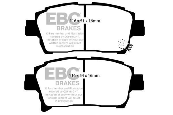 Pastiglie Freno EBC Greenstuff DP21459 per Toyota bB, Toyota Prius e altre