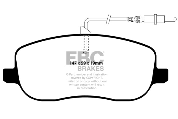 Pastiglie Freno EBC Ultimax DP1466 per Citroen C8, Peugeot 807 e altre