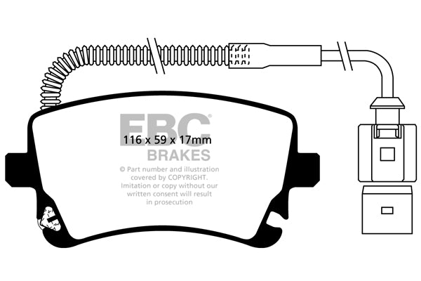 Pastiglie Freno EBC Ultimax DP1470 per Volkswagen Phaeton, Audi A8 quattro (D3/4E) e altre