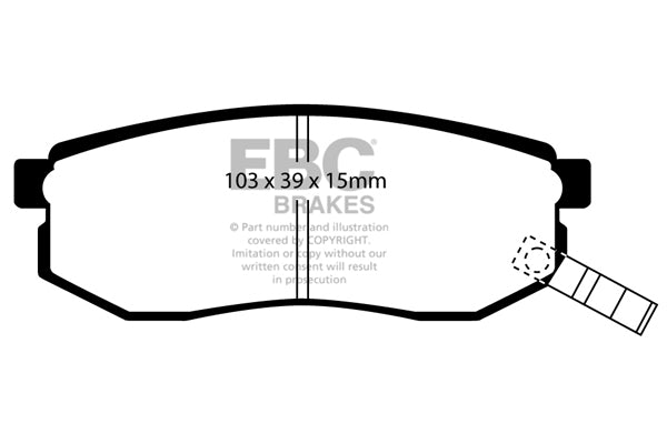 Pastiglie Freno EBC Ultimax DP1484 per Hyundai Santamo e KIA Joice