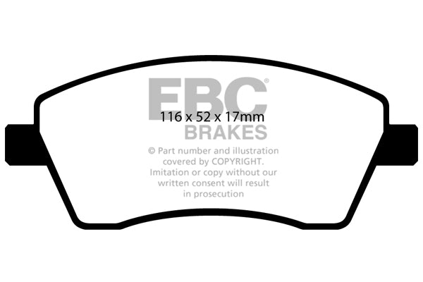 Pastiglie Freno EBC Yellowstuff DP41485R per Renault Grand Modus, Renault Modus e altre