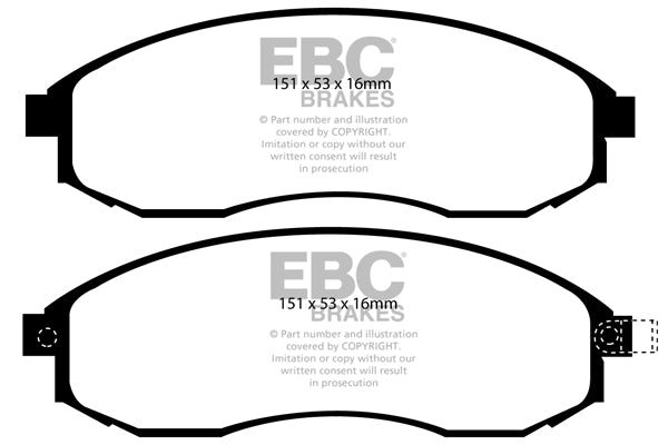 Pastiglie Freno EBC Greenstuff DP61489 per Mitsubishi L 200 96-06